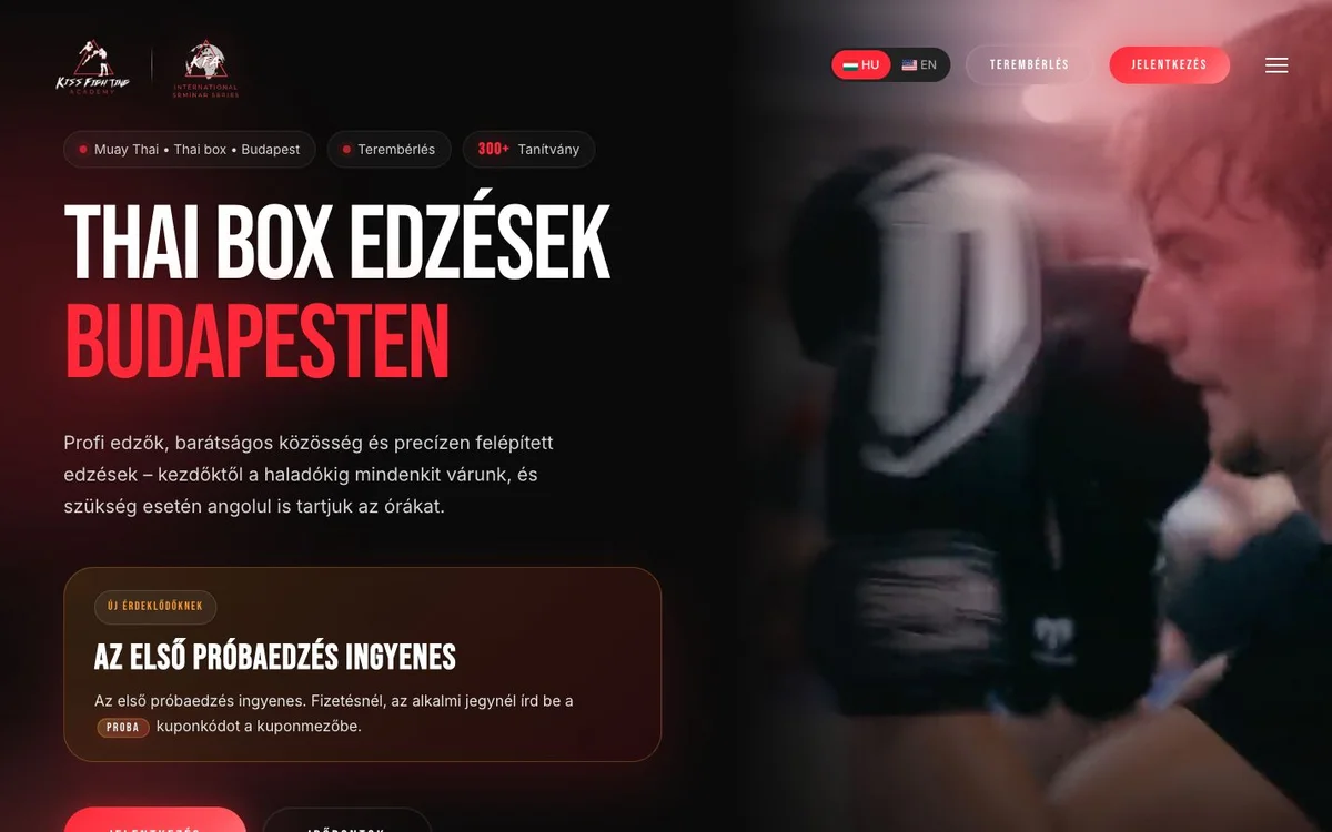 Kiss Fighting Academy website