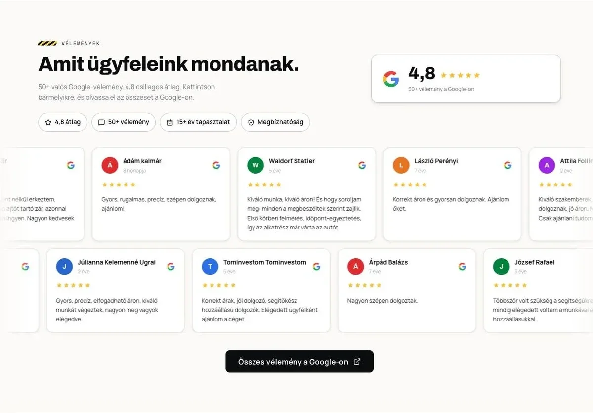 The Google customer reviews section on the Luzso-Car website.