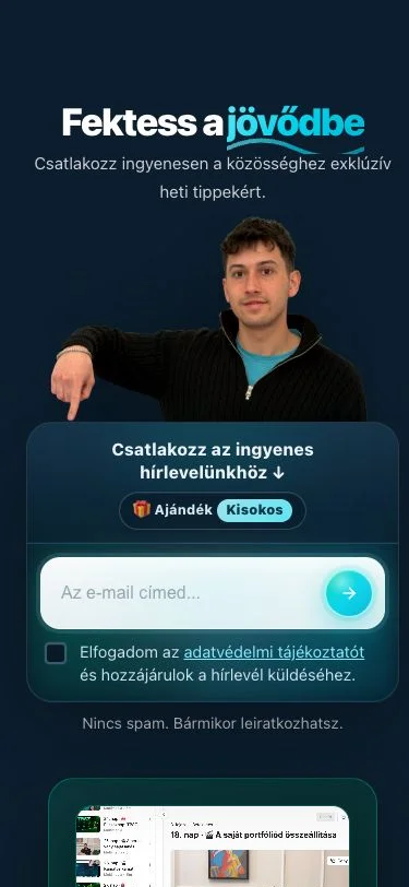 Vas Levi homepage on phone