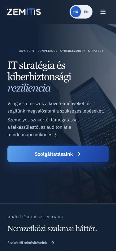 zemITis homepage on phone
